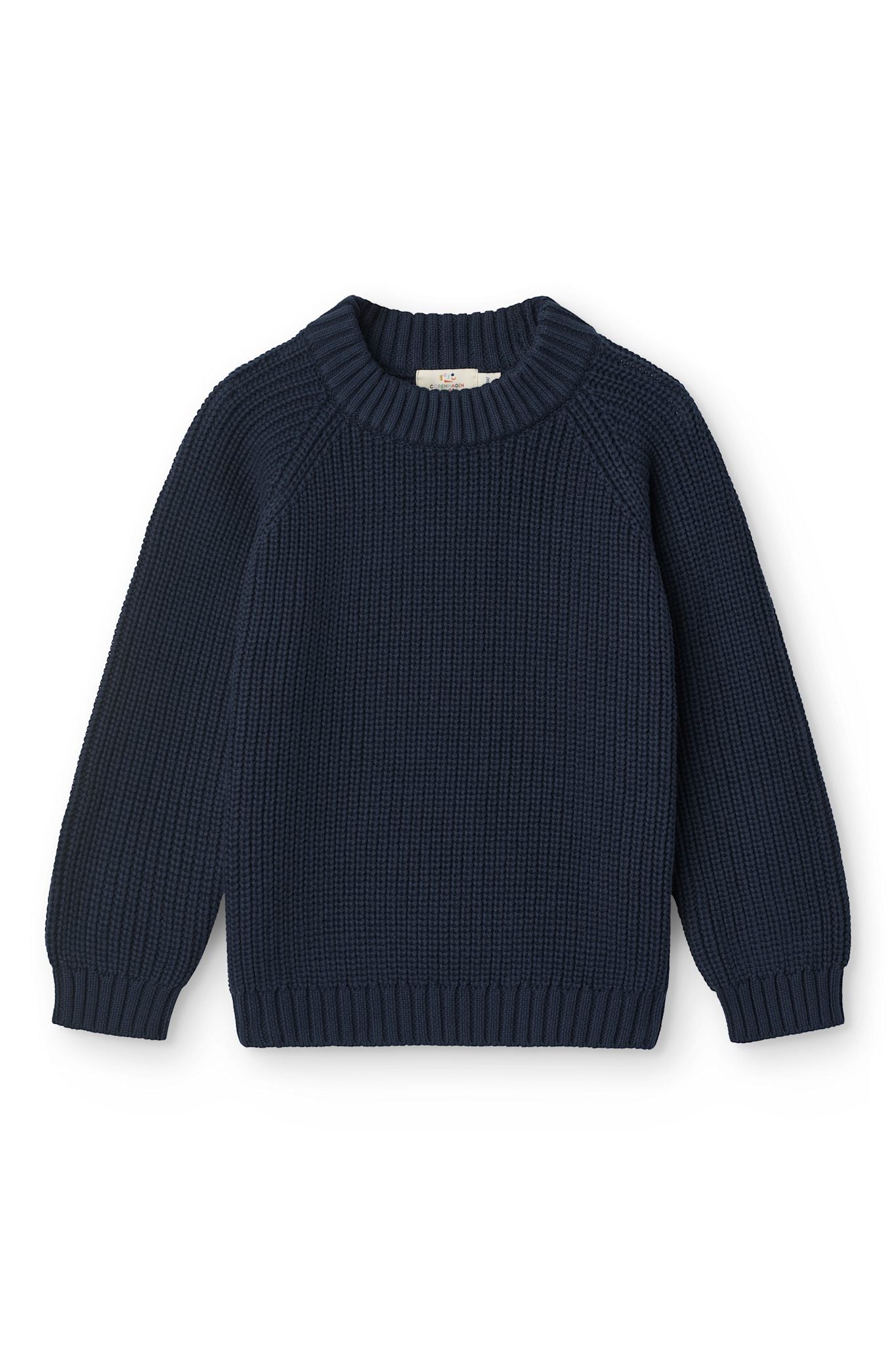 Copenhagen Colors Knitted Classic Rib Sweater in navy — soft ribbed knit for children
