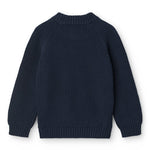 Copenhagen Colors Knitted Classic Rib Sweater in navy, back view