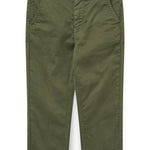 Copenhagen Colors Silky Twill Chino Pants with Stretch in Dark Green — kids' stretch twill chinos