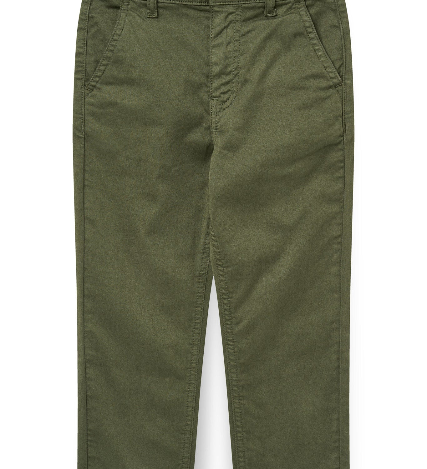 Copenhagen Colors Silky Twill Chino Pants with Stretch in Dark Green — kids' stretch twill chinos