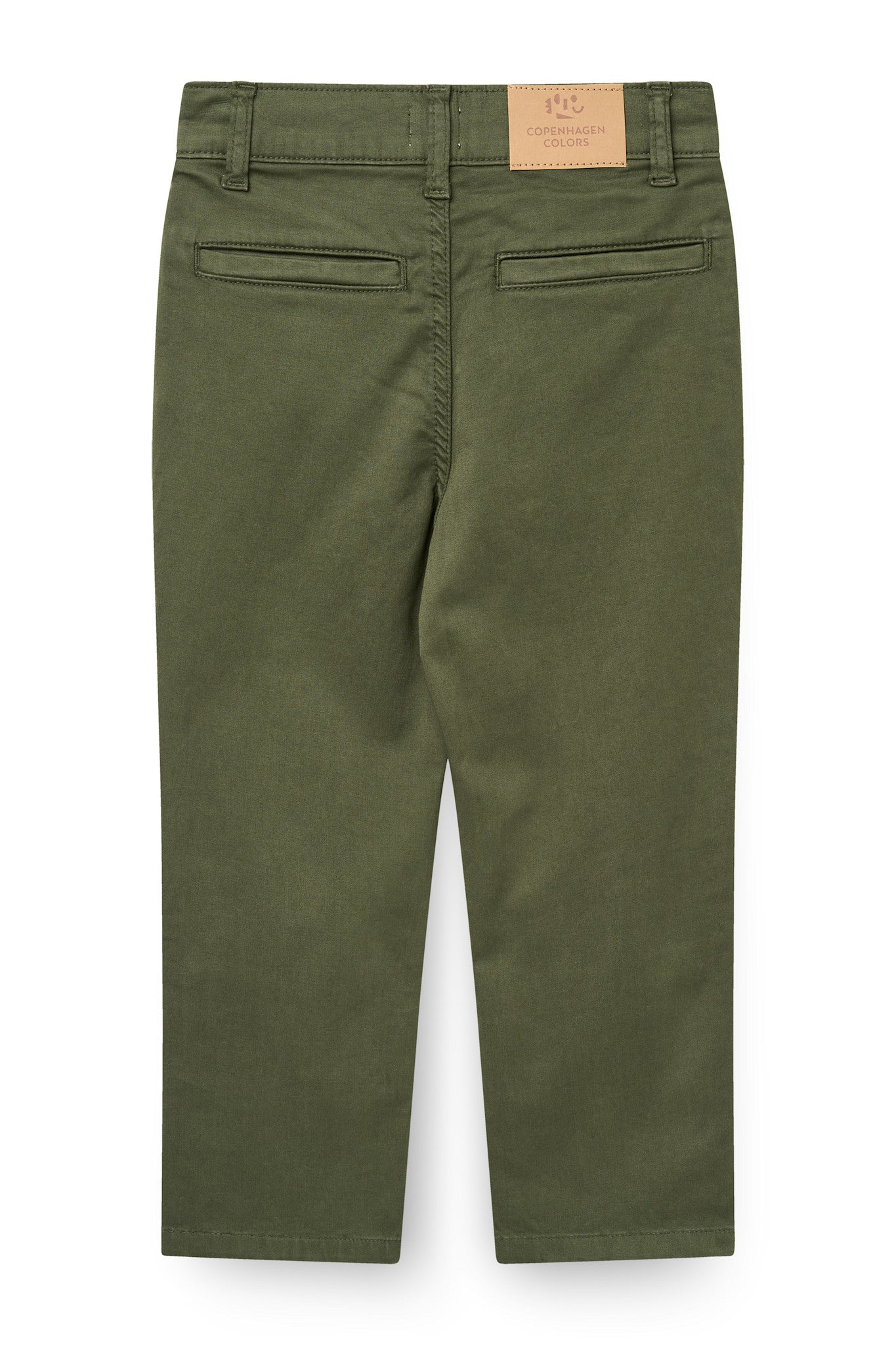 Copenhagen Colors Silky Twill Chino Pants with Stretch in Dark Green, alternate view