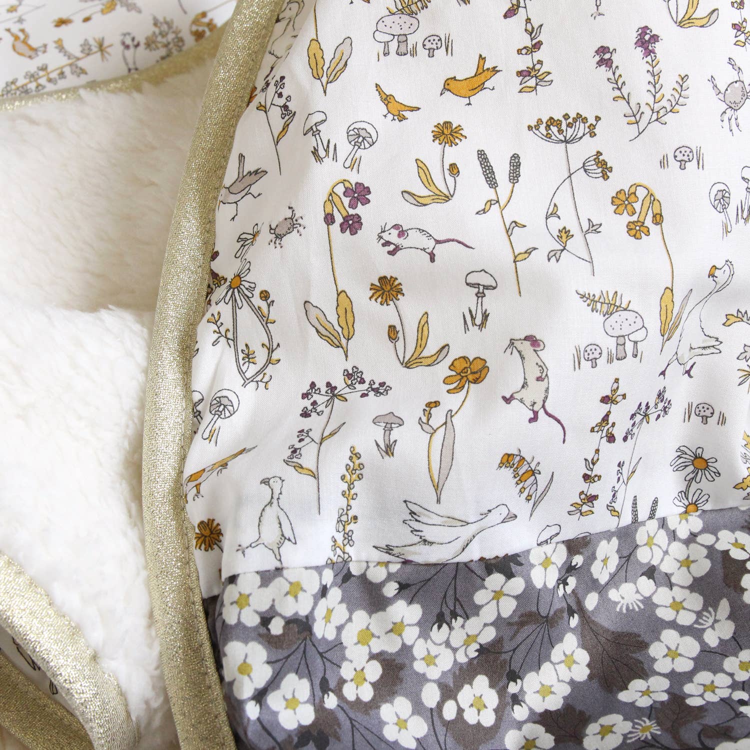 Baby blanket Liberty® fabric and fleece: Andréa
