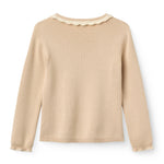 Copenhagen Colors LS Blouse with Deco Neck in Beige Comb, alternate view