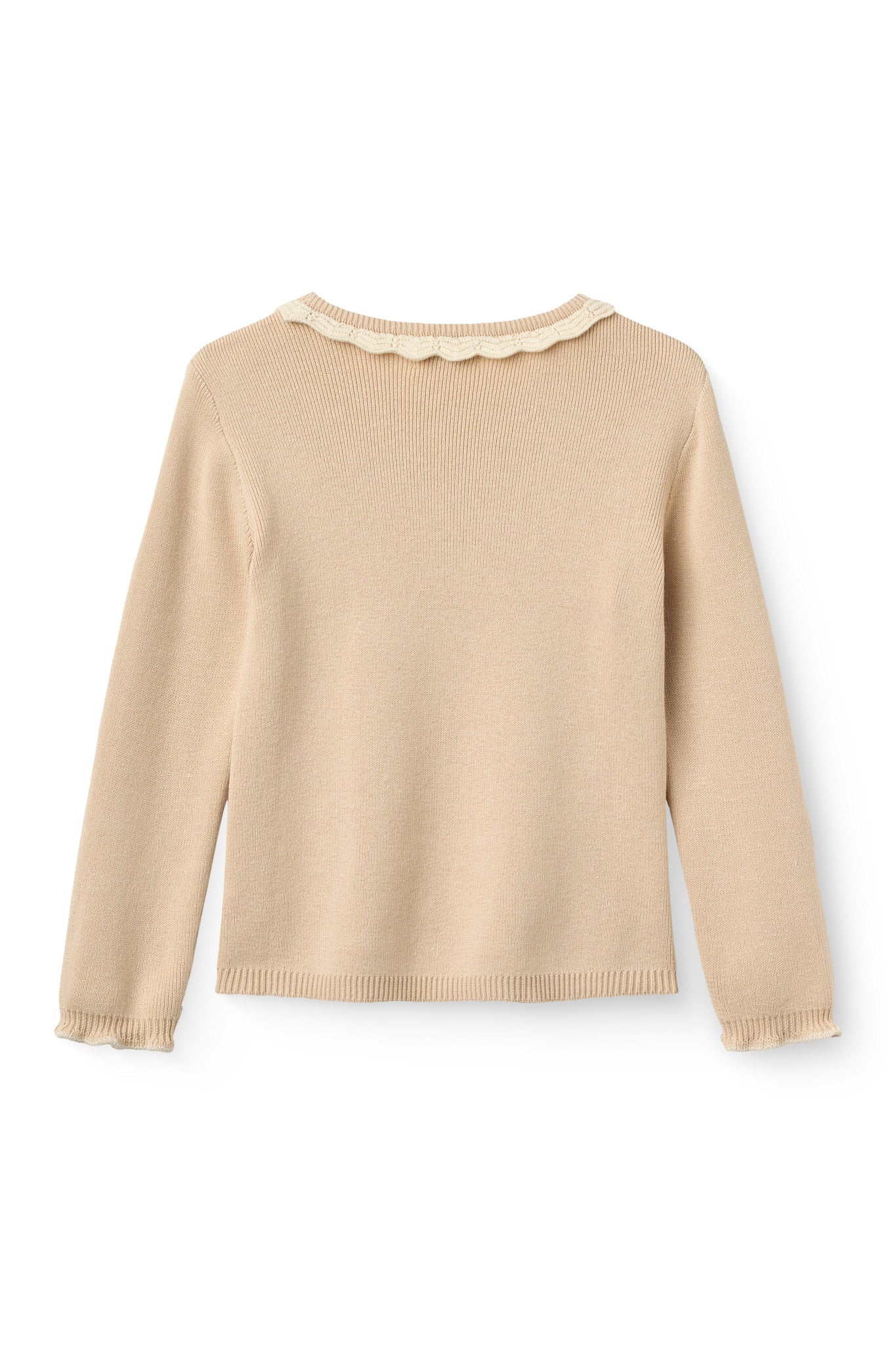 Copenhagen Colors LS Blouse with Deco Neck in Beige Comb, alternate view