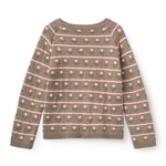 Copenhagen Colors Knitted Flower Pattern Cardigan in Walnut Flower, alternate view