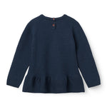 Copenhagen Colors Merino Knitted Frill Blouse in Navy, alternate view