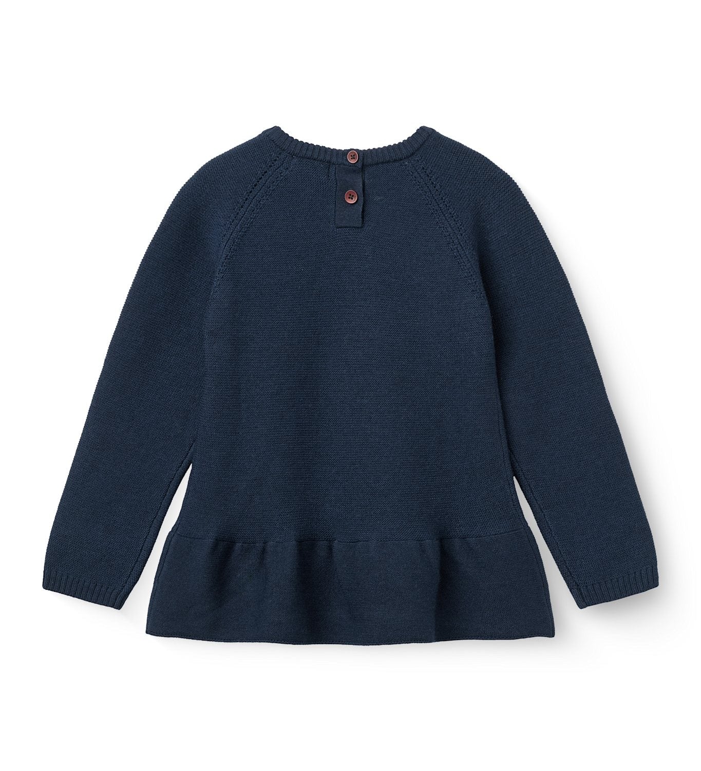 Copenhagen Colors Merino Knitted Frill Blouse in Navy, alternate view