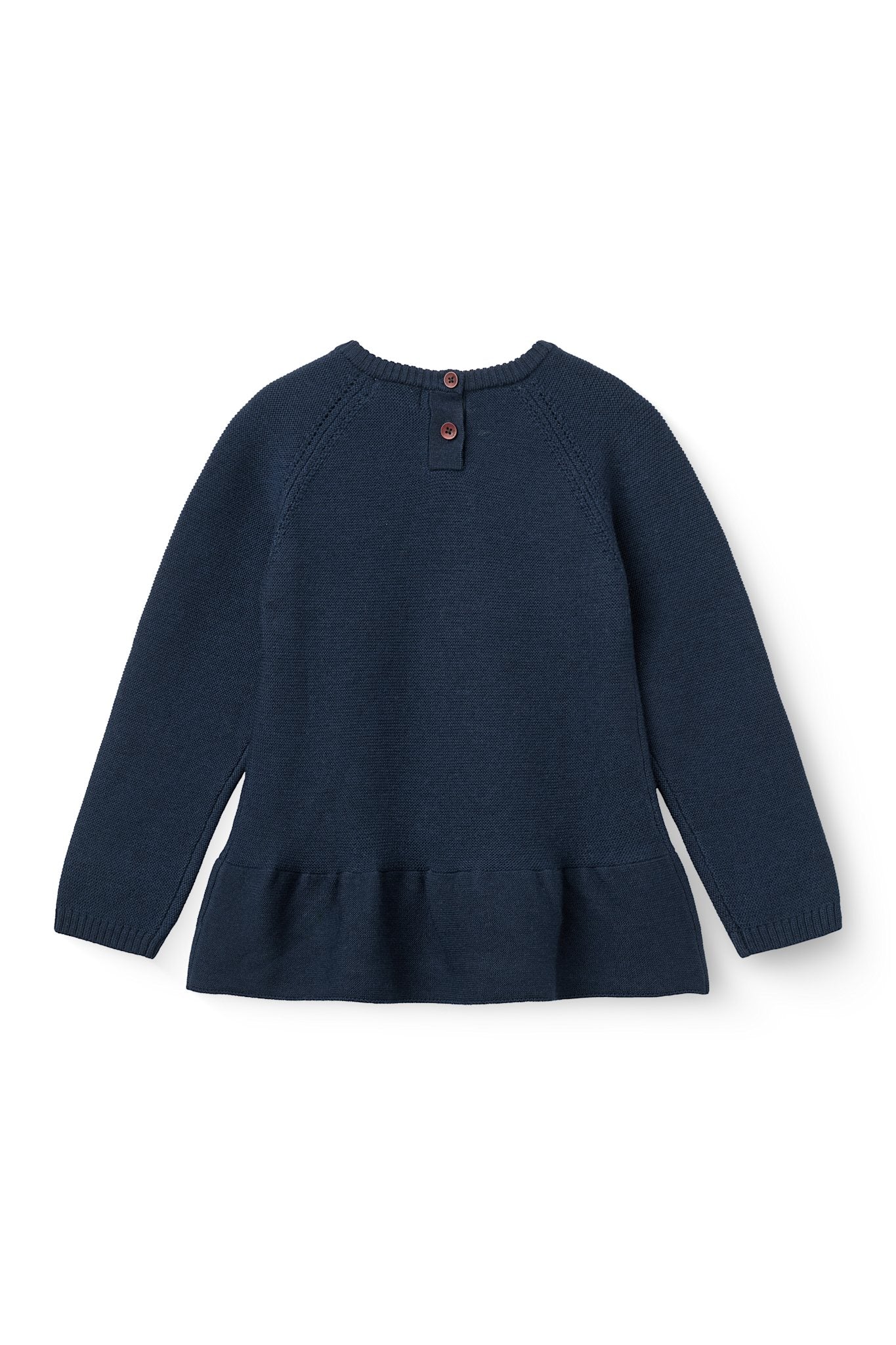 Copenhagen Colors Merino Knitted Frill Blouse in Navy, alternate view
