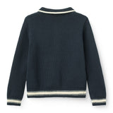 Copenhagen Colors Knitted Cardigan with Jacquard in Navy Comb, alternate view