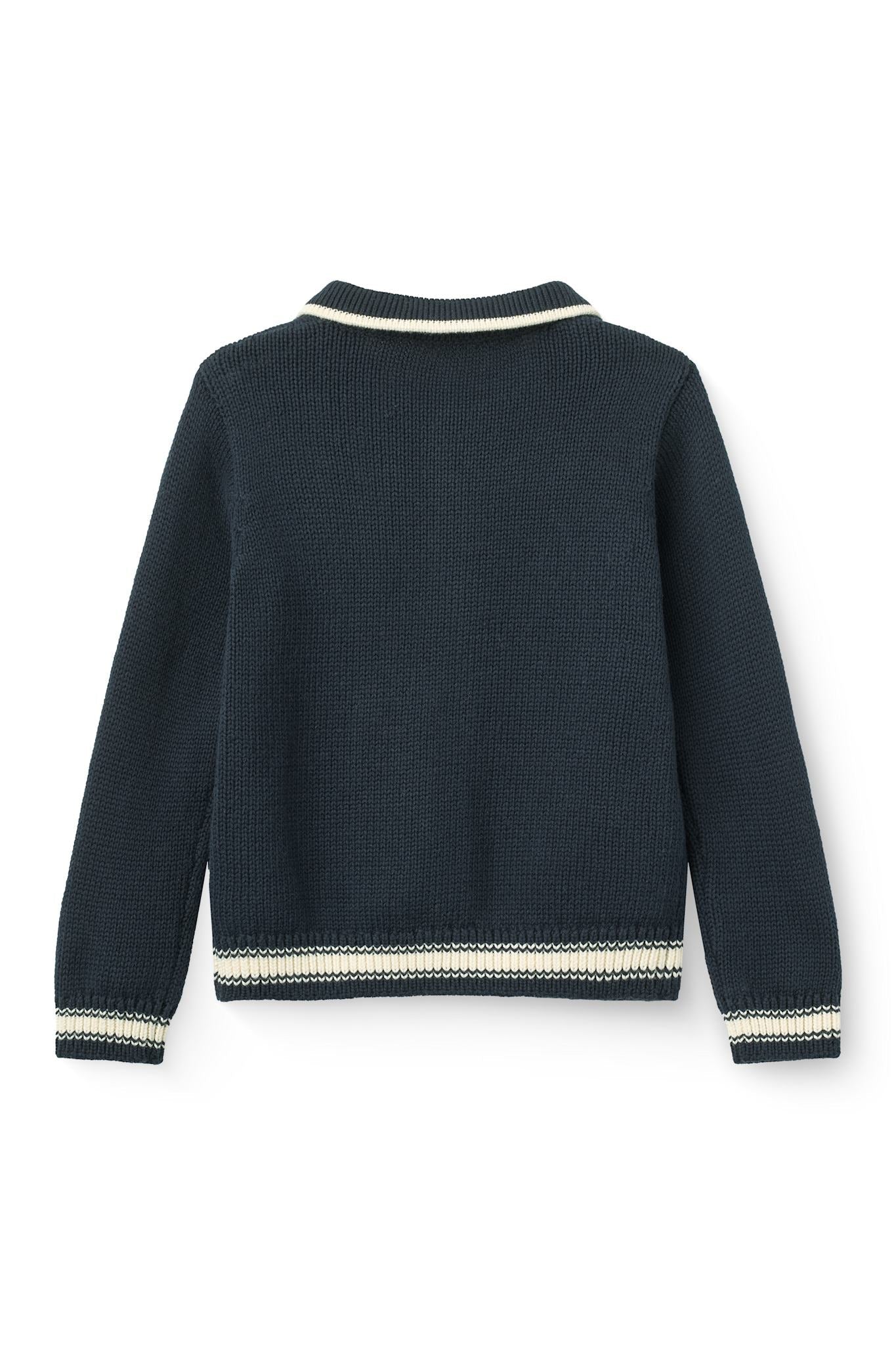 Copenhagen Colors Knitted Cardigan with Jacquard in Navy Comb, alternate view