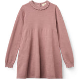 Copenhagen Colors Classic Merino Dress with Deco Neck in Winter Rose — merino wool knit dress for girls
