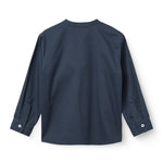 Copenhagen Colors Twill Shirt with Mandarin Collar in Navy, alternate view