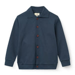 Copenhagen Colors 360 Super Stretchy High School Cardigan in Navy — stretch button cardigan for kids