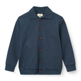 Copenhagen Colors 360 Super Stretchy High School Cardigan in Navy — stretch button cardigan for kids