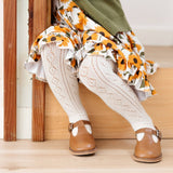 Fancy Knit Tights - Ivory: 3-4 YEARS