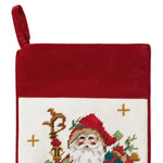 Santa w/Staff Embroidered Stocking