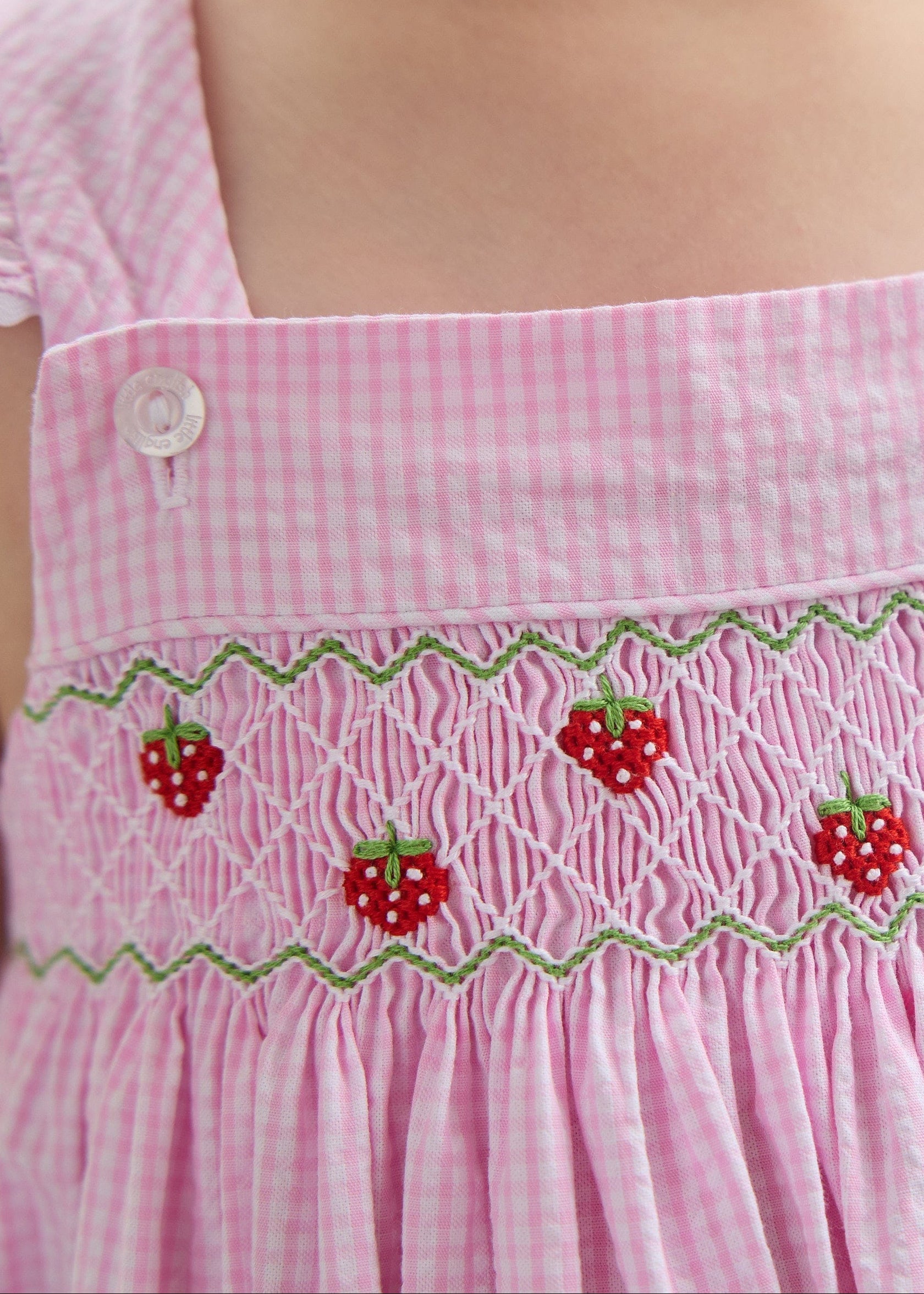 Smocked Lizzy D Dress - Strawberries