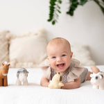 Chick Natural Organic Rubber Teether, Rattle & Bath Toy