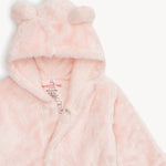 PINK BLOSSOM MINKY MAGNETIC BEAR JACKET SOFT PLUSH INFANT TODDLER OUTERWEAR