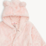 PINK BLOSSOM MINKY MAGNETIC BEAR JACKET SOFT PLUSH INFANT TODDLER OUTERWEAR
