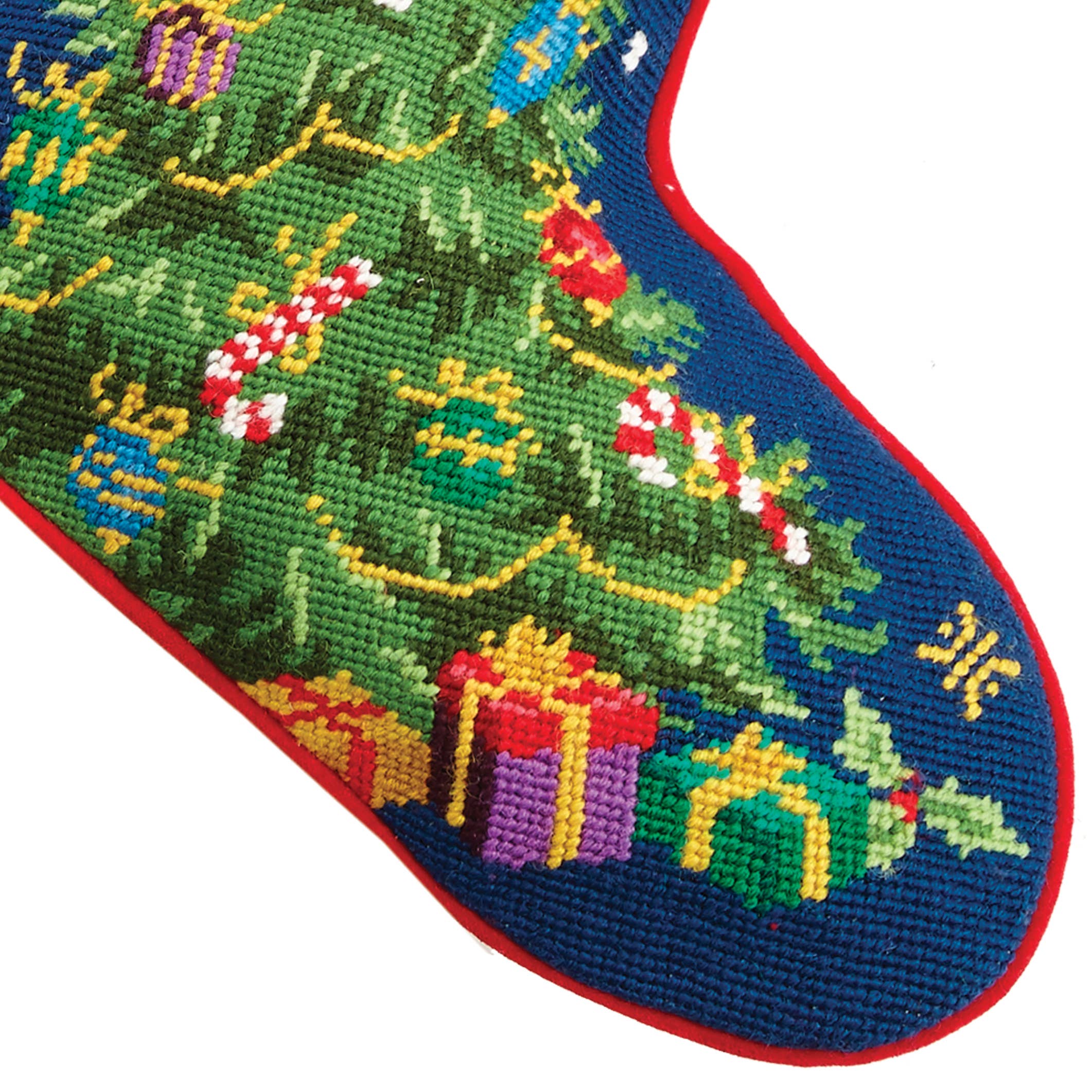 Christmas Tree Needlepoint Stocking