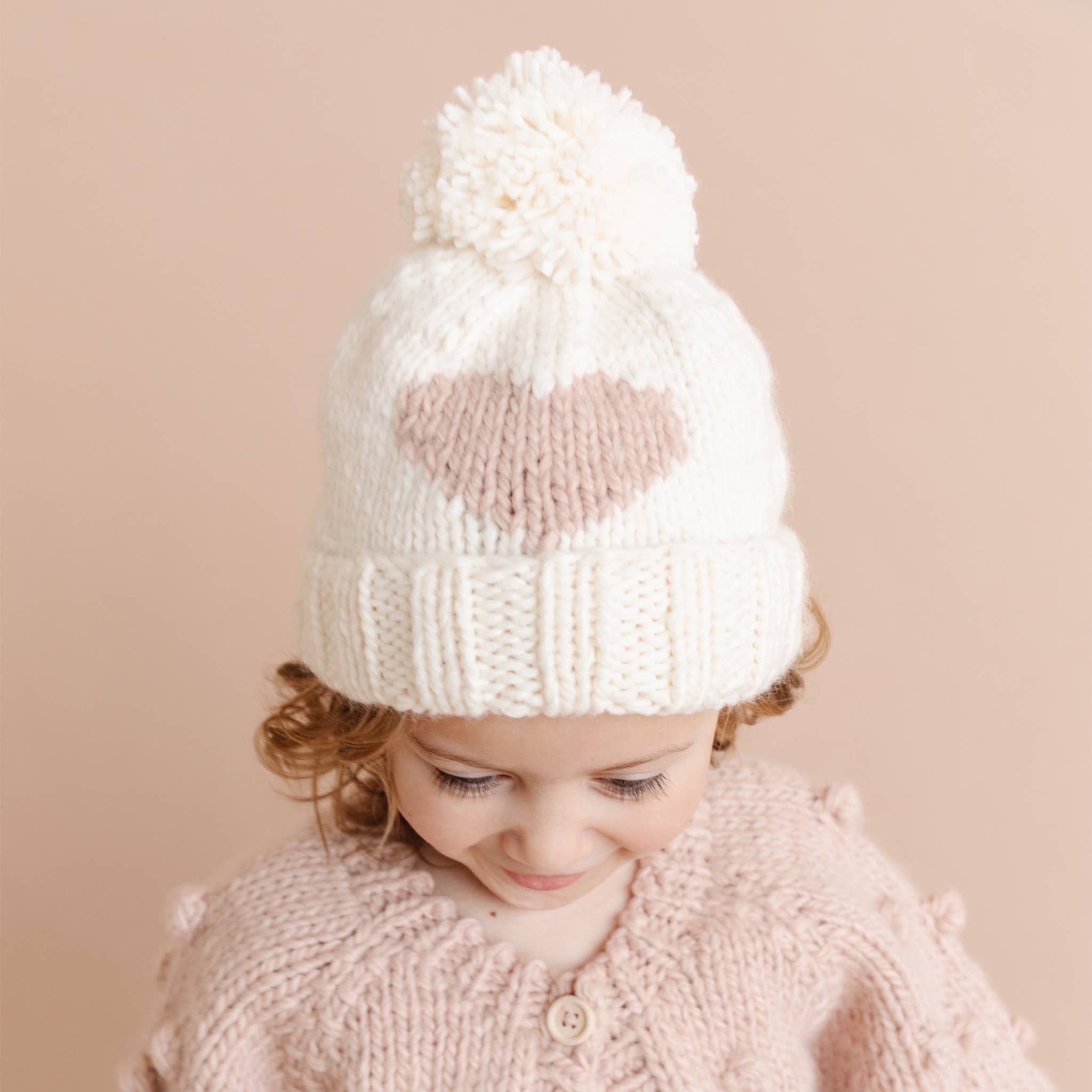 Heart Beanie Blush Kids Baby Hat Valentines Winter Love Gift: XS; 3-6mths
