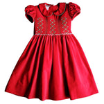 Christmas Time Girl's Hand Smocked Dress