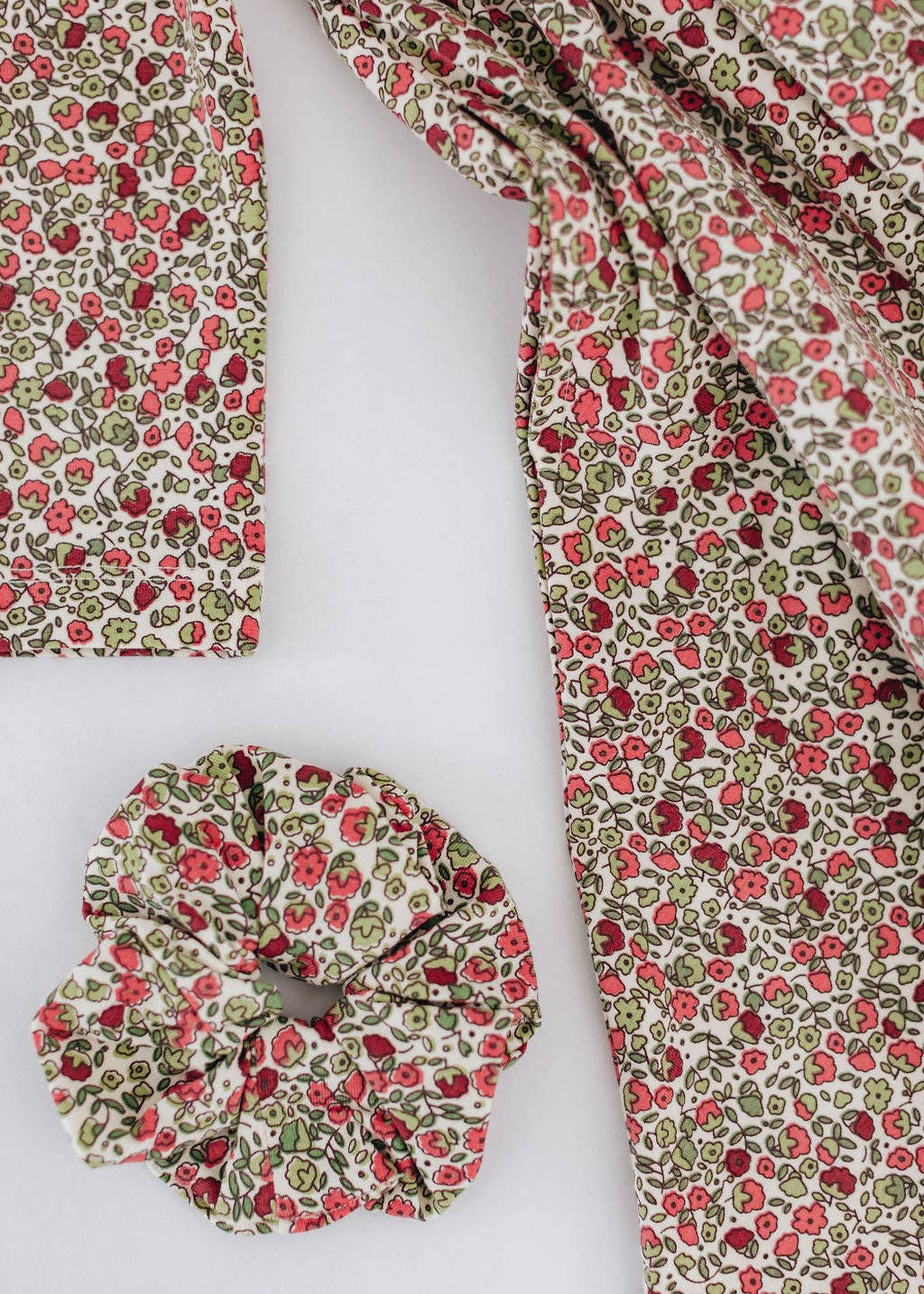 3/4 Sleeve Twirl Dress in Crimson Flora: Crimson Flora