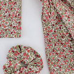 3/4 Sleeve Twirl Dress in Crimson Flora: Crimson Flora