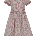 Claire & Charlie Red Floral Dress Trimmed with Red Gingham