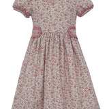 Claire & Charlie Red Floral Dress Trimmed with Red Gingham