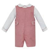 Claire & Charlie Red Gingham Boy's Short Jon Jon with Shirt Set