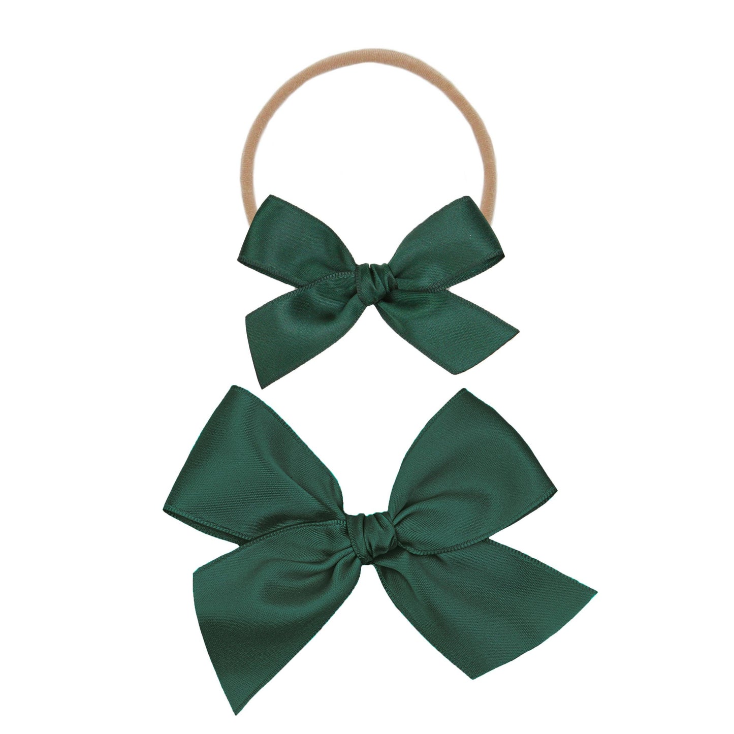 Satin Bow Headband - Evergreen