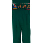 Anavini Santa Sleigh green corduroy boys long jon jon