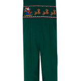 Anavini Santa Sleigh green corduroy boys long jon jon