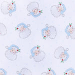 Santa Baby Light Blue Printed Zipper Footie