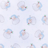 Santa Baby Light Blue Printed Zipper Footie