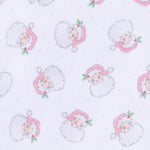 Santa Baby Pink Printed Ruffle Zipper Footie