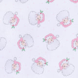 Santa Baby Pink Printed Ruffle Zipper Footie