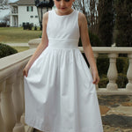 Susanne Lively Cotton dress with lace at waist and back - White