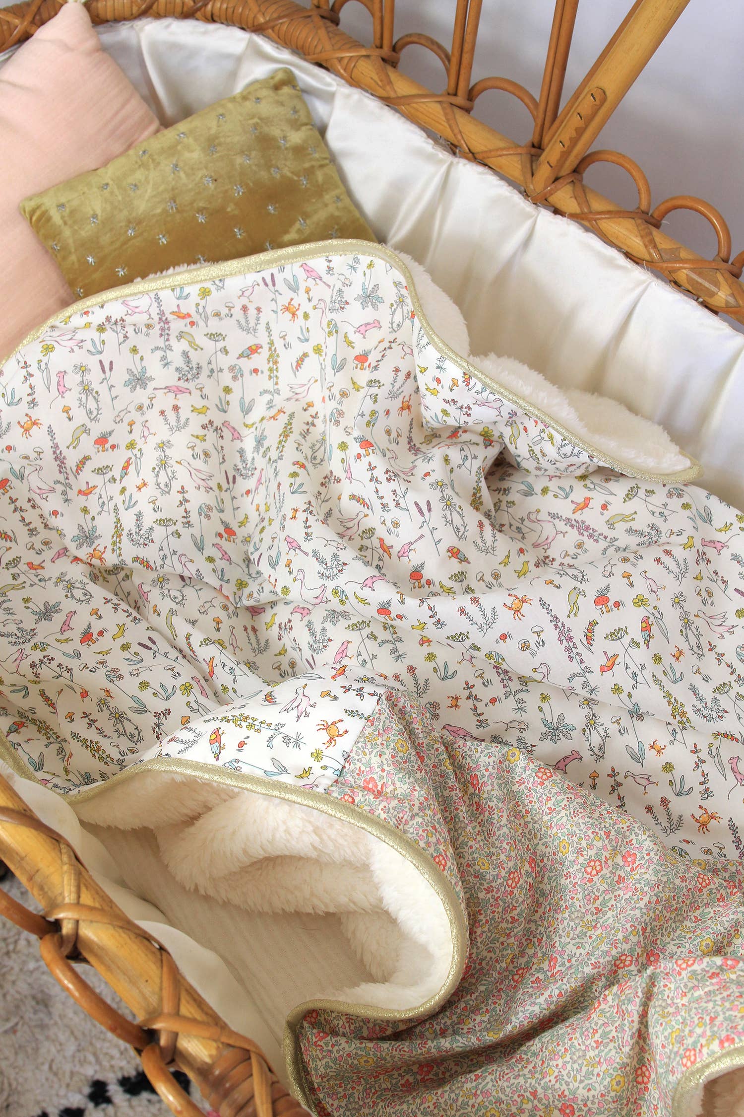 Baby blanket Liberty® fabric and fleece: GUS