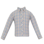 Anavini LUCA pink and blue plaid boy's button down shirt, long sleeve