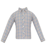 Anavini LUCA pink and blue plaid boy's button down shirt, long sleeve