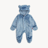 WINTER SKY MINKY BEAR FOOTIE PLUSH BABY SLEEPER ONESIE PAJAMAS SOFT ONE-PIECE