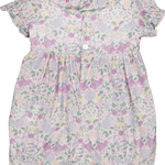 Kidiwi Anthéa MC Smocked Romper - Lilac & Pink