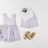 Kidiwi Bégonia Smocked Dress - Lilac Seersucker