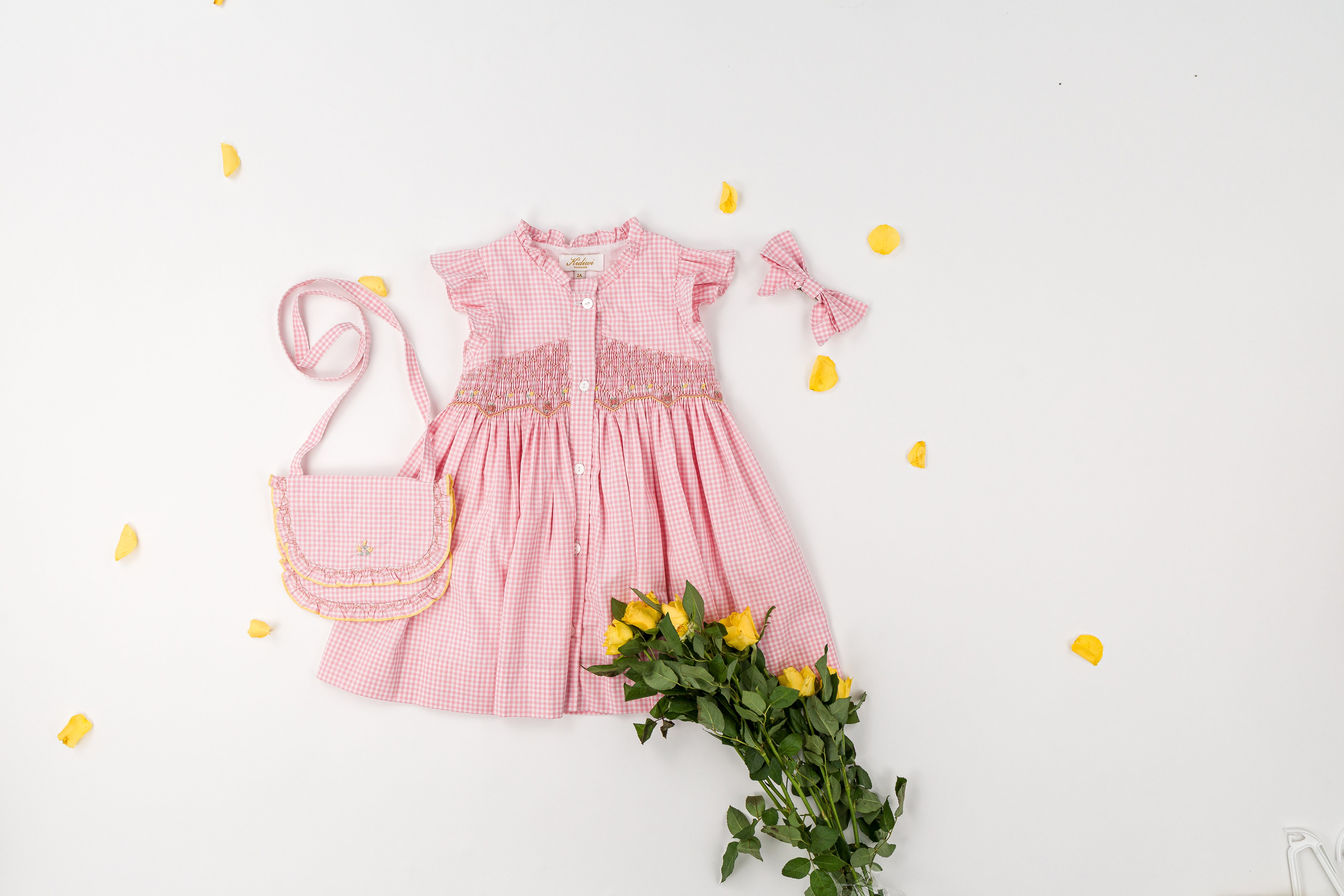 Kidiwi Lolyne Smocked Dress - Candy Pink Gingham