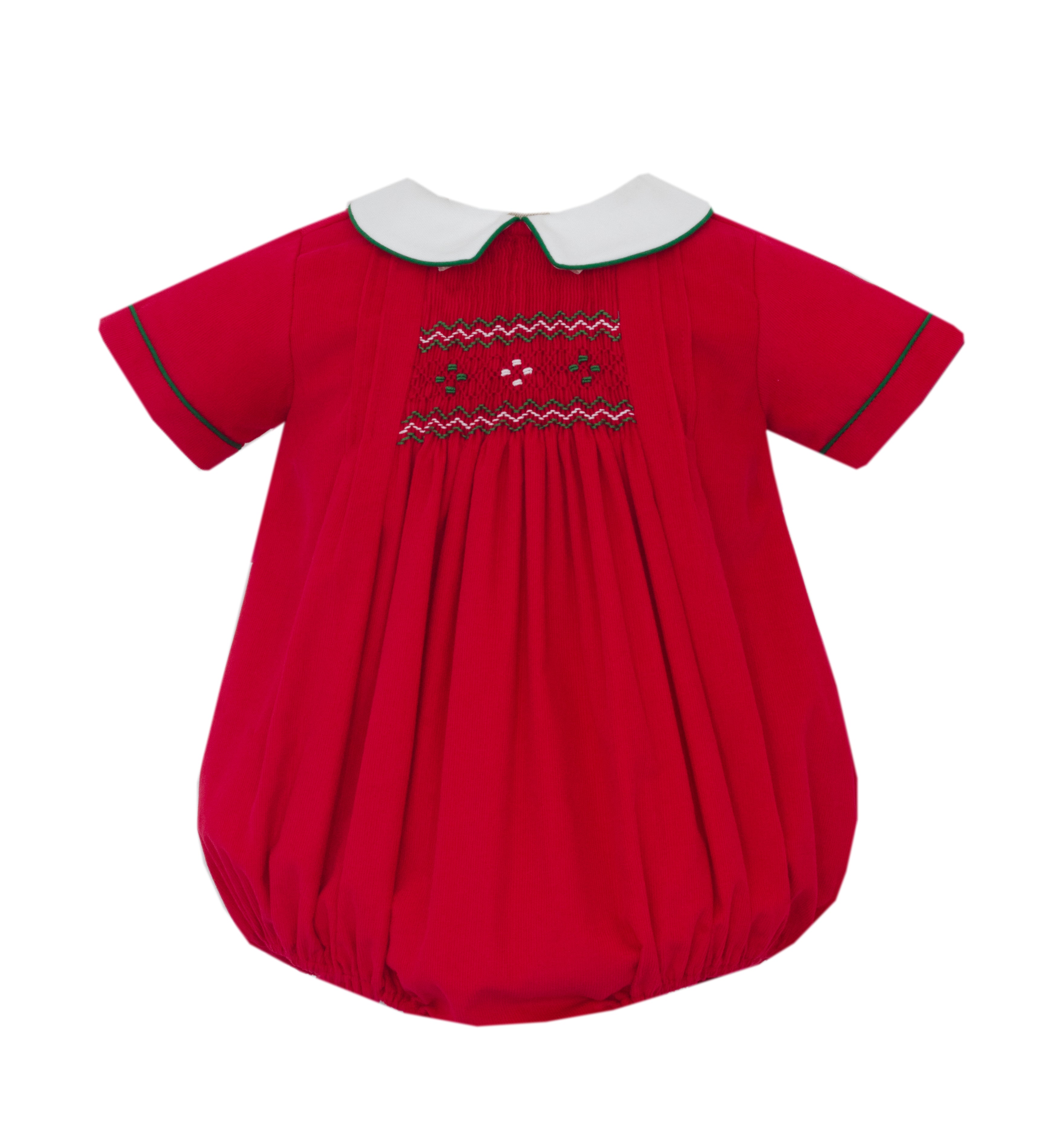 Anavini ETHAN red corduroy baby boy bubble, short sleeve