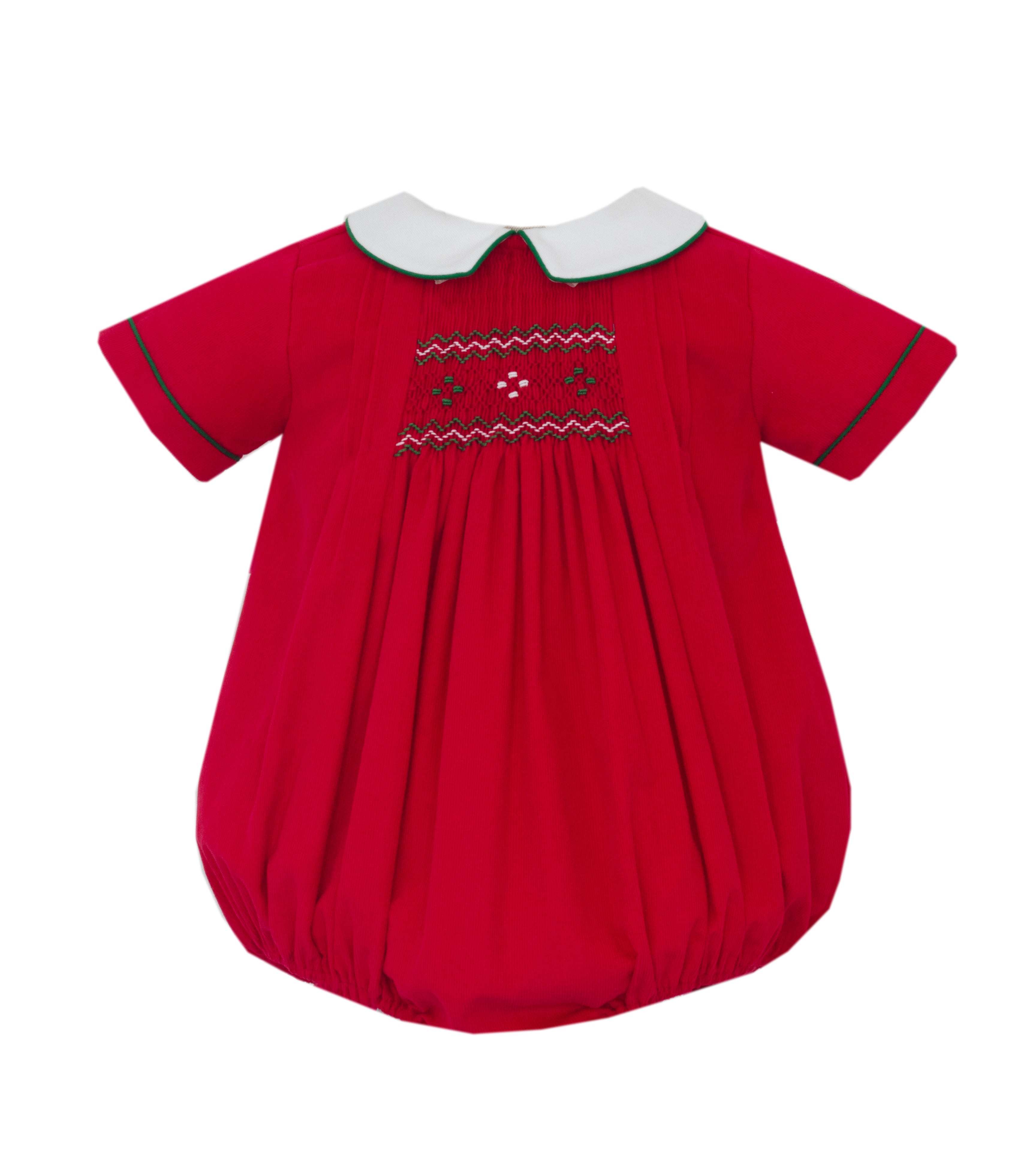 Anavini ETHAN red corduroy baby boy bubble, short sleeve