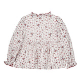 Dolores Smocked Blouse in Burgundy Floral, back